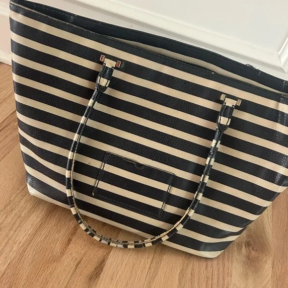 Kate Spade Navy and Cream Striped Tote Bag - Picture 2 of 4